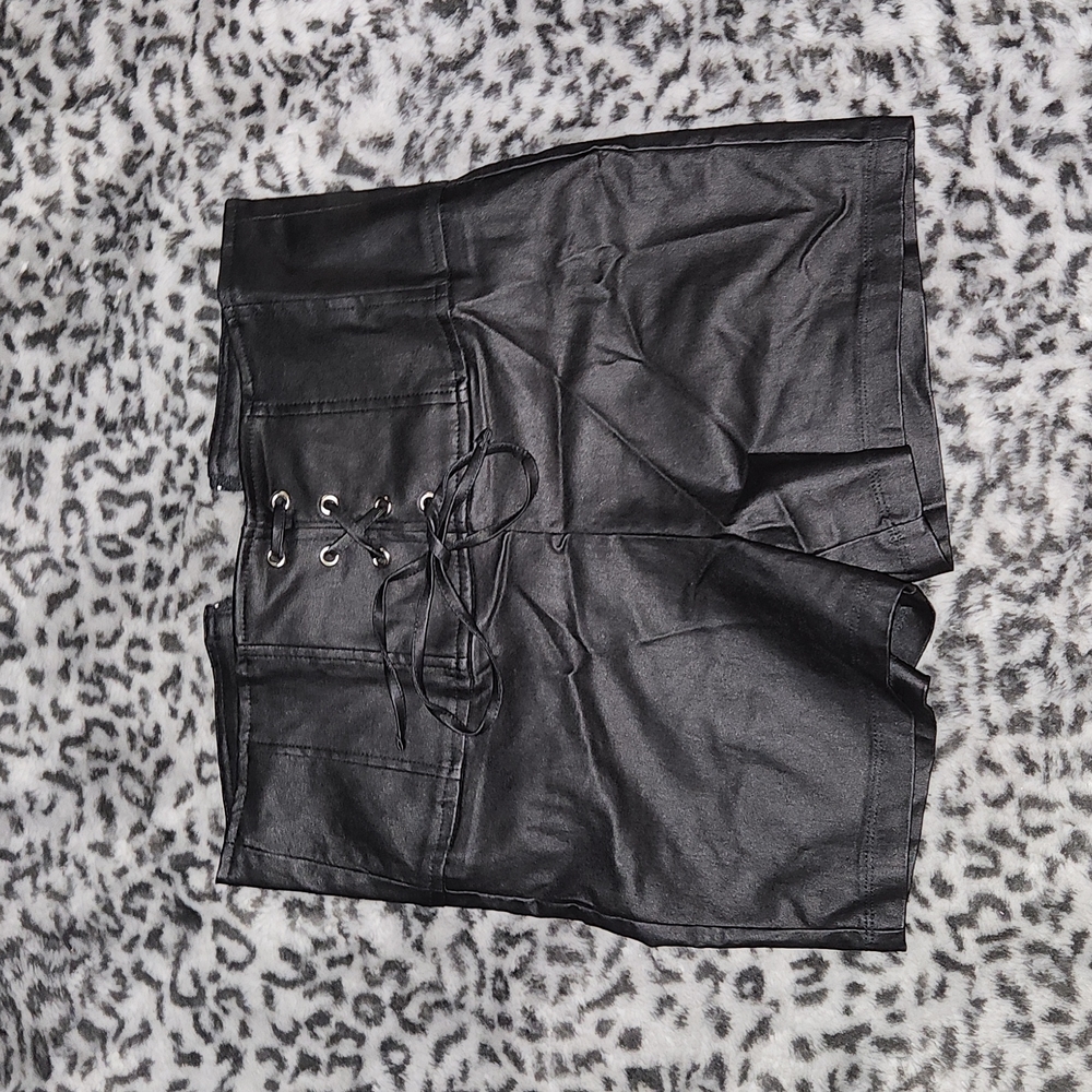 Leather shorts